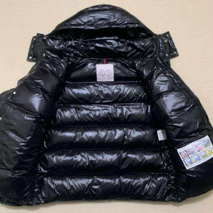 NIGO Moncler Men's Winter Warm Black Embroidered Logo Short Long Sleeve Hooded Puffer Down Jacket #nigo71645