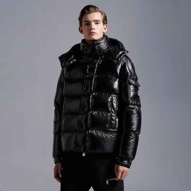 NIGO Moncler Men's Winter Warm Black Embroidered Logo Short Long Sleeve Hooded Puffer Down Jacket #nigo71645