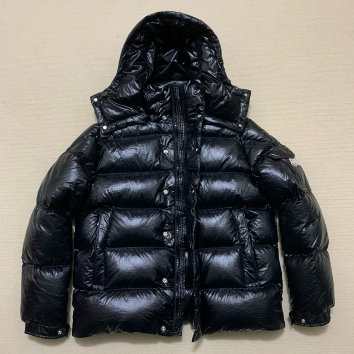 NIGO Moncler Men's Winter Warm Black Embroidered Logo Short Long Sleeve Hooded Puffer Down Jacket #nigo71645