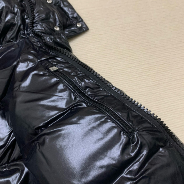 NIGO Moncler Men's Winter Warm Black Embroidered Logo Short Long Sleeve Hooded Puffer Down Jacket #nigo71645