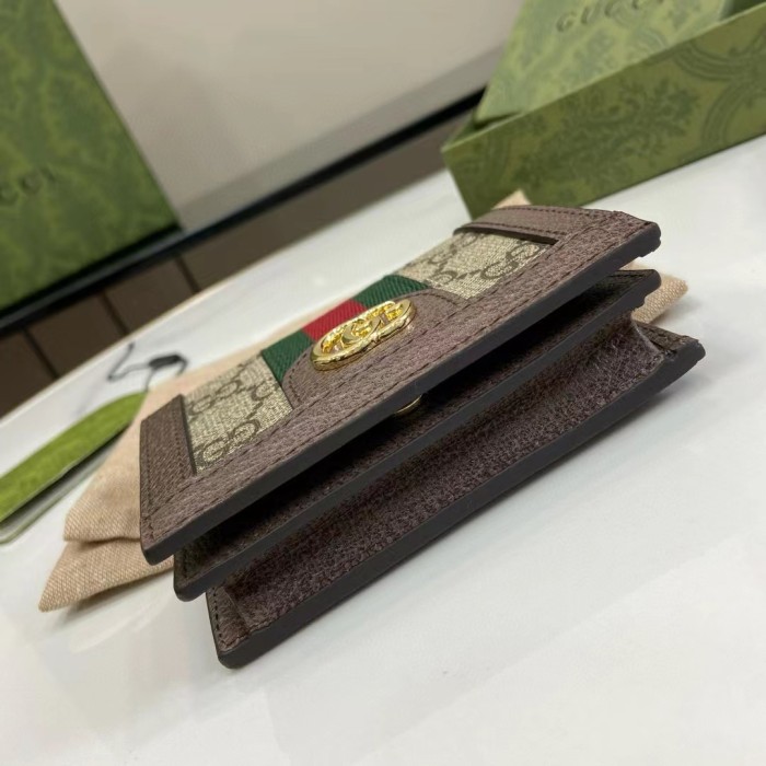 NIGO Gucci Women's Monogrammed Logo Flap Closure Leather Wallet Card Case Bag Bags #nigo73453