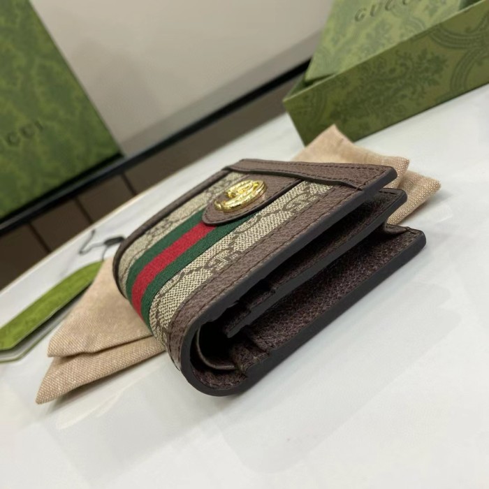 NIGO Gucci Women's Monogrammed Logo Flap Closure Leather Wallet Card Case Bag Bags #nigo73453