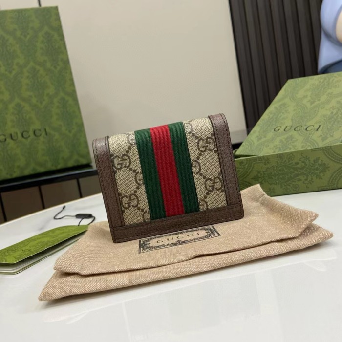 NIGO Gucci Women's Monogrammed Logo Flap Closure Leather Wallet Card Case Bag Bags #nigo73453