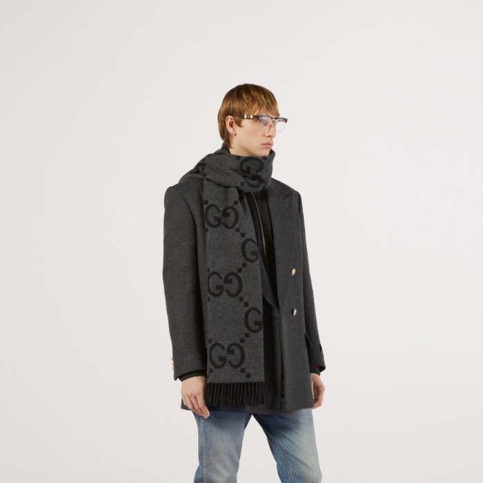 NIGO Gucci Women's Autumn and Winter Monogrammed Double Sided Cashmere Scarf #nigo73435