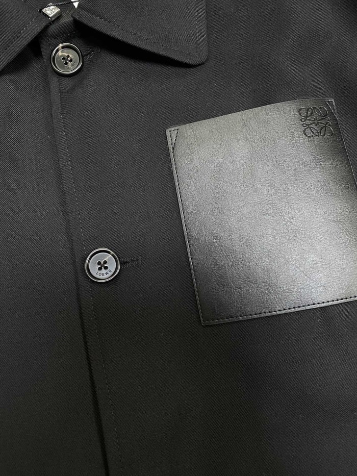 Men's Fall/Winter Logo Embossed Patch Pocket Wool Single Breasted Loose Long Sleeve Jacket #nigo73439