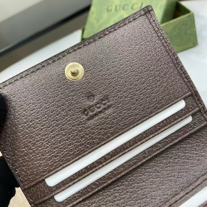 NIGO Gucci Women's Monogrammed Logo Flap Closure Leather Wallet Card Case Bag Bags #nigo73453