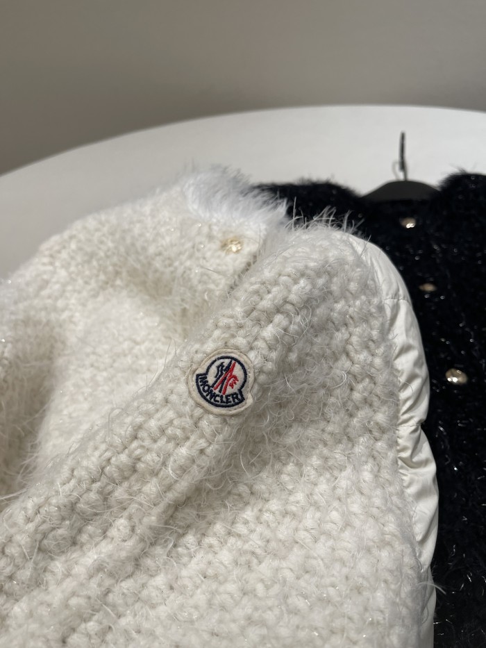 NIGO Moncler Women's Autumn and Winter Solid Color Single Breasted Wool Tweed Patchwork Puffer Down Long Sleeve Jacket #nigo73445