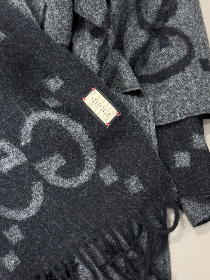 NIGO Gucci Women's Autumn and Winter Monogrammed Double Sided Cashmere Scarf #nigo73435