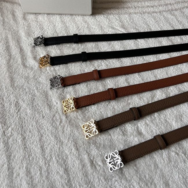NIGO Loewe Women's Metal Hollow Logo Leather Belt 2.0cm #nigo73458