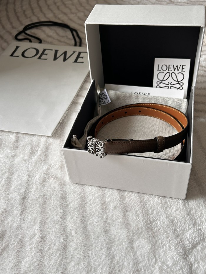 NIGO Loewe Women's Metal Hollow Logo Leather Belt 2.0cm #nigo73458
