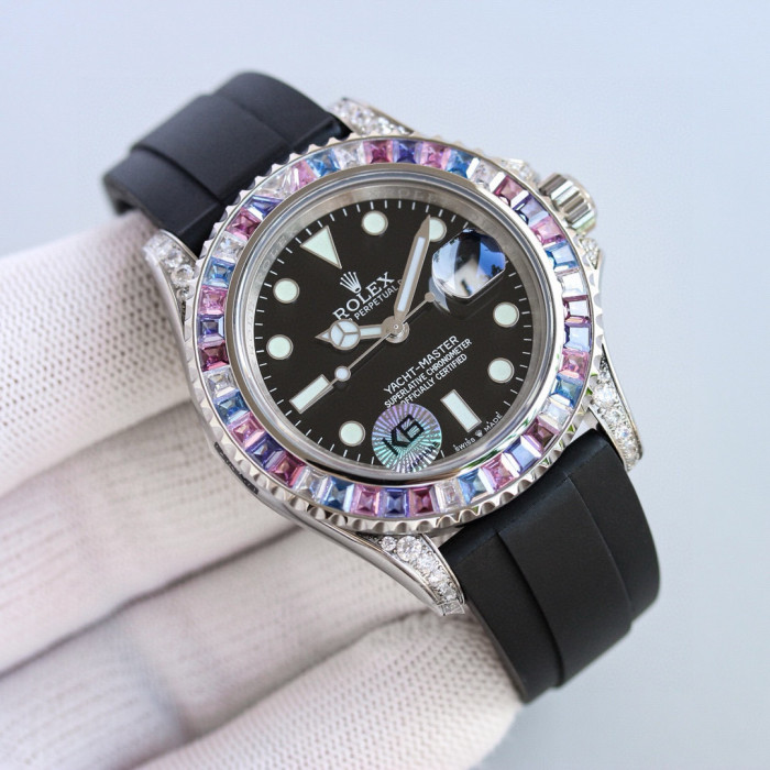 NIGO Rolex Men's Women's Fashion Yacht Prestige Collection 40mm Diameter 904 Steel Mechanical Watch Bezel Diamonds Casual Wristwatch Watch ﻿#nigo71647
