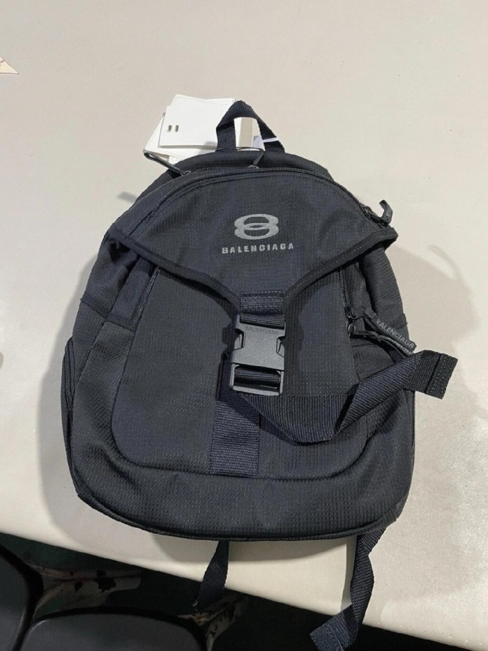 NIGO Balenciaga Unity Men's Black Adjustable Shoulder Strap Flap Buckle Closure Nylon Fabric Shoulder Bag Bags #nigo73466