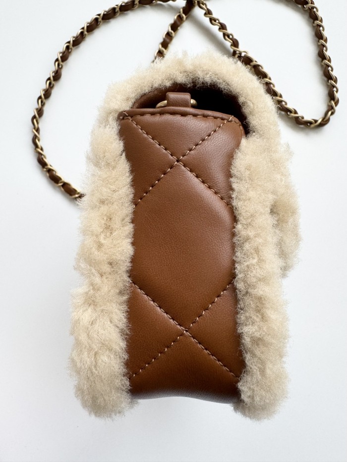 NIGO Chanel Women's Beige Spell Brown Lock Closure Chain Shoulder Strap Lambskin Tote Shoulder Bag Bags #nigo73463