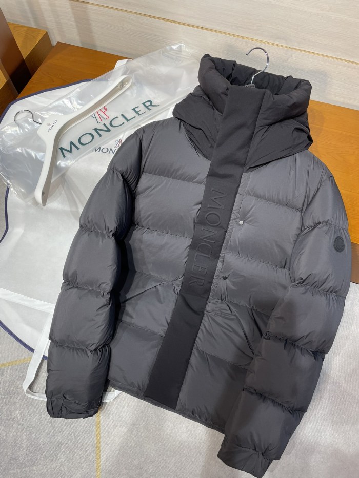 NIGO Moncler Men's Winter Letter Logo Embroidery Zipper Hooded Short Puffer Down Long Sleeve Jacket #nigo73486