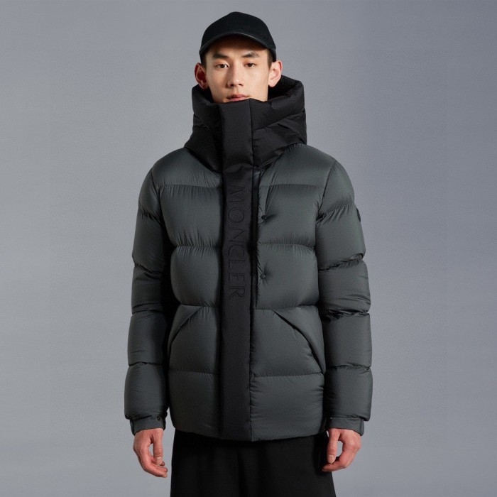 NIGO Moncler Men's Winter Letter Logo Embroidery Zipper Hooded Short Puffer Down Long Sleeve Jacket #nigo73486
