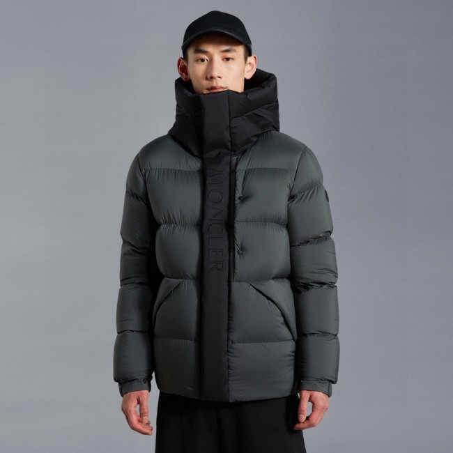 NIGO Moncler Men's Winter Letter Logo Embroidery Zipper Hooded Short Puffer Down Long Sleeve Jacket #nigo73486