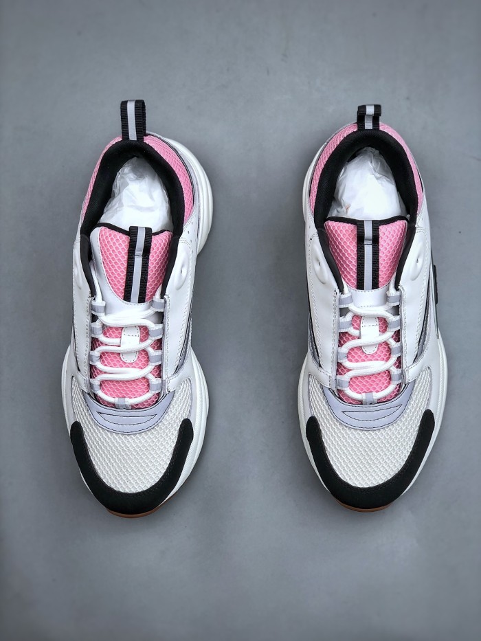 NIGO Dior B22 Men's and Women's Leather Mesh Lace Up Colorblocking Low Top Sport Thick Sole Casual Shoes #nigo73487