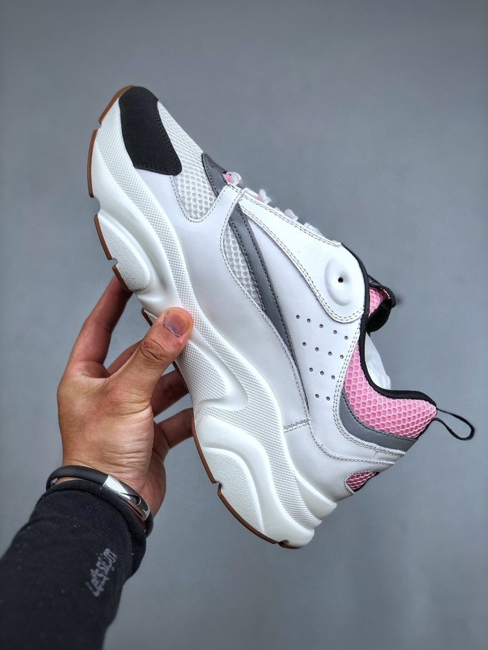 NIGO Dior B22 Men's and Women's Leather Mesh Lace Up Colorblocking Low Top Sport Thick Sole Casual Shoes #nigo73487
