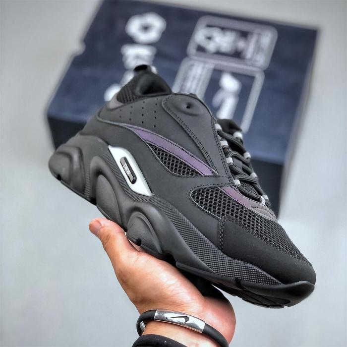 NIGO Dior B22 Men's and Women's Leather Mesh Lace Up Colorblocking Low Top Sport Thick Sole Casual Shoes #nigo73487