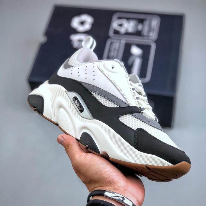 NIGO Dior B22 Men's and Women's Leather Mesh Lace Up Colorblocking Low Top Sport Thick Sole Casual Shoes #nigo73487