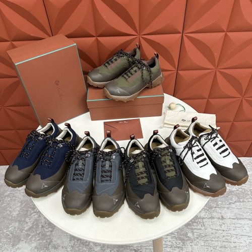 NIGO Loro Piana Katharina Men's Calfskin Suede Round Toe Lace Up Low Top Casual Sneakers Shoes #nigo73483