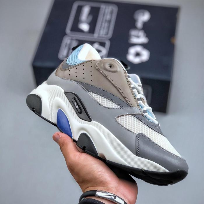 NIGO Dior B22 Men's and Women's Leather Mesh Lace Up Colorblocking Low Top Sport Thick Sole Casual Shoes #nigo73487