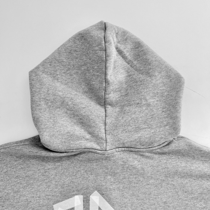 NIGO Balenciaga Men's Spring and Autumn Gray Letter Logo Printed Hooded Long Sleeve Sweatshirt Pullover #nigo73489