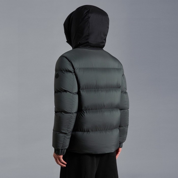 NIGO Moncler Men's Winter Letter Logo Embroidery Zipper Hooded Short Puffer Down Long Sleeve Jacket #nigo73486