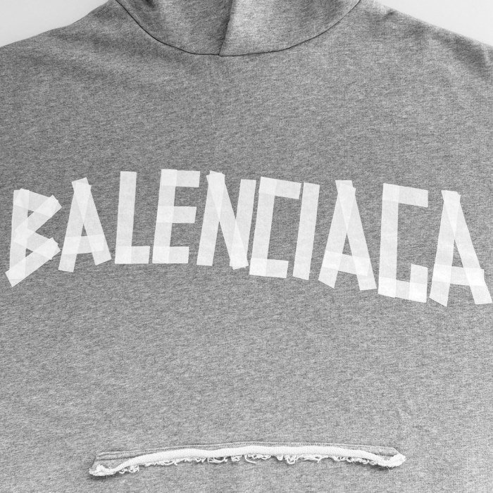 NIGO Balenciaga Men's Spring and Autumn Gray Letter Logo Printed Hooded Long Sleeve Sweatshirt Pullover #nigo73489