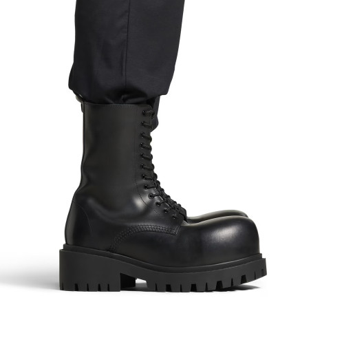 NIGO Balenciaga Stomper Men's Autumn And Winter Solid Color Round Toe Zipper Black Cowhide Short Boots Casual Shoes Ngvp #nigo9443