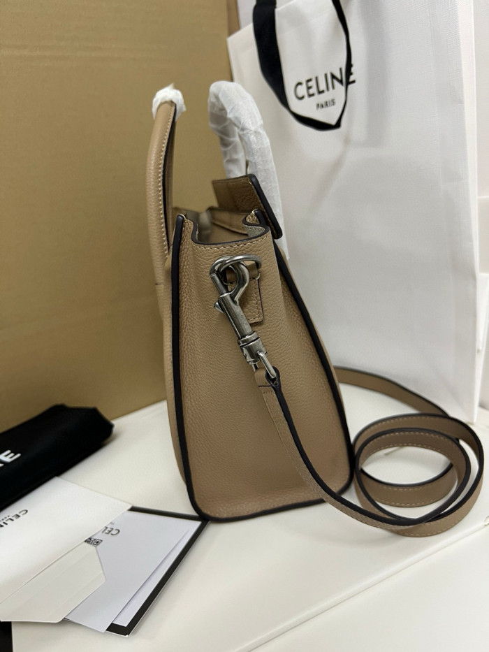 NIGO Celine Luggage Nano Women's Solid Color Smiley Bag Classic Cowhide Leather Tote Shoulder Bags #nigo73526