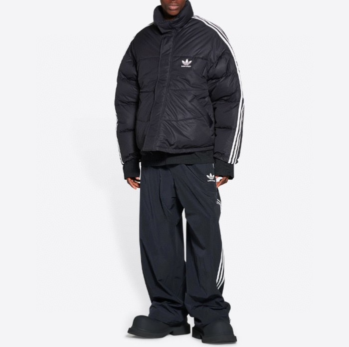 NIGO Balenciaga X Adidas Men's Winter Black Logo Print Stand Collar Puffer Down Jacket #nigo73539