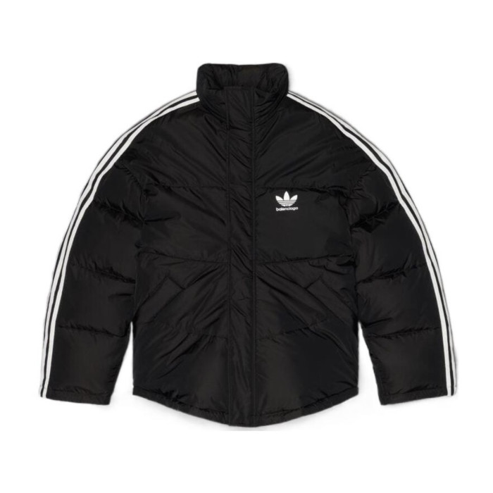 NIGO Balenciaga X Adidas Men's Winter Black Logo Print Stand Collar Puffer Down Jacket #nigo73539