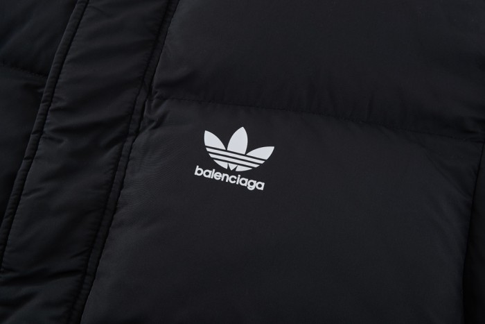 NIGO Balenciaga X Adidas Men's Winter Black Logo Print Stand Collar Puffer Down Jacket #nigo73539