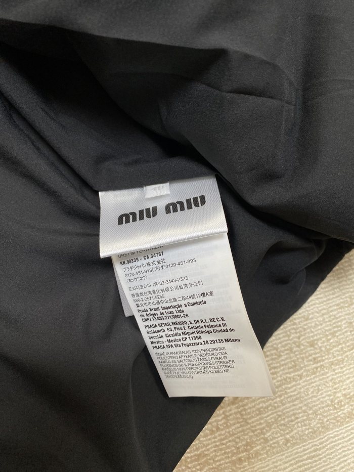 NIGO MiuMiu Women's Winter Black Lapel Drawstring Zipper Long Sleeve Puffer Down Jacket #nigo73523