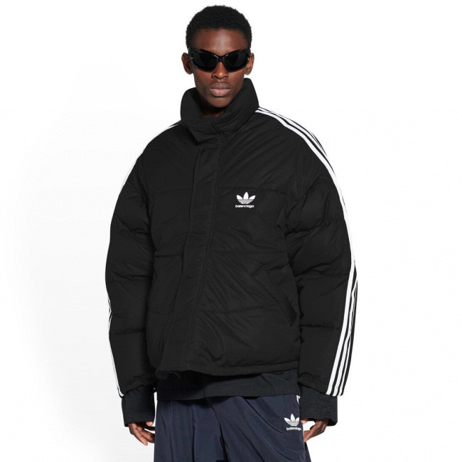NIGO Balenciaga X Adidas Men's Winter Black Logo Print Stand Collar Puffer Down Jacket #nigo73539