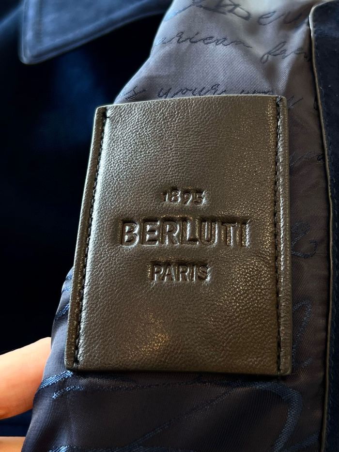 NIGO Berluti Men's Spring, Autumn And Winter Two-Way Zipper Solid Color Lapel Fit Long Sleeve Sheepskin Suede Aviator Jacket Ngvp #nigo9449