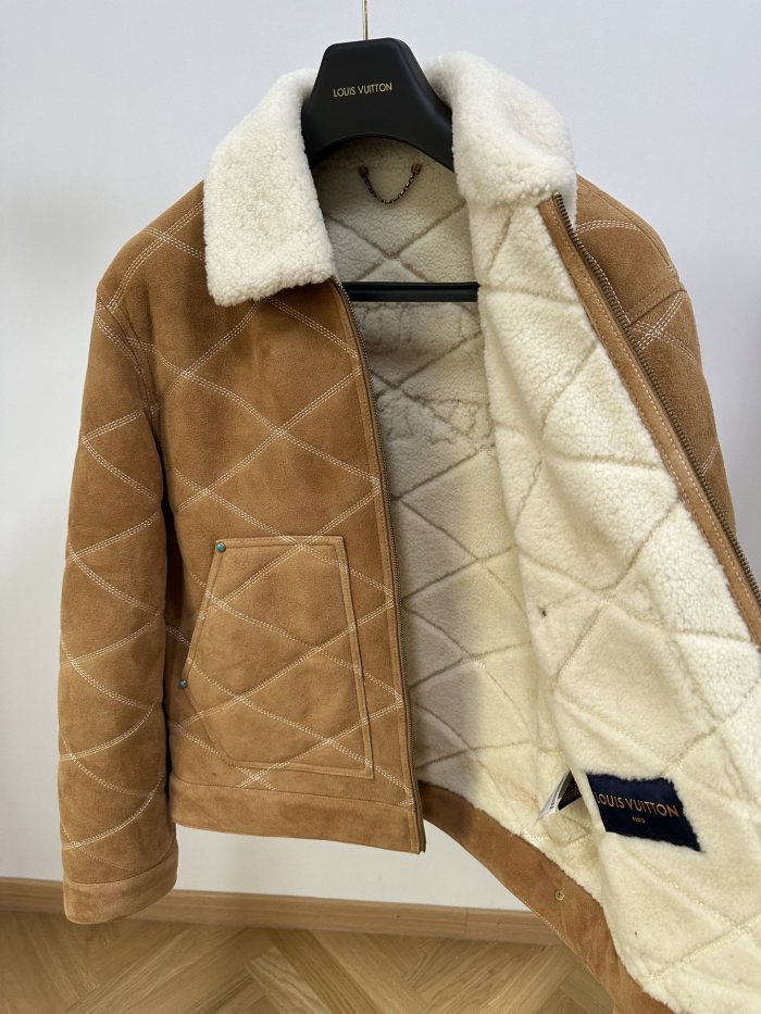 NIGO Louis Vuitton Men's Winter Logo Embroidery Wool Lapel Zipper Long Sleeve Jacket #nigo73553