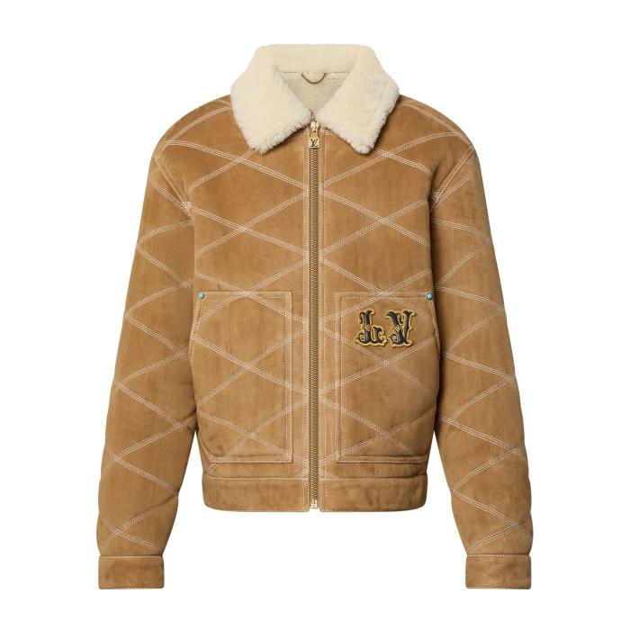 NIGO Louis Vuitton Men's Winter Logo Embroidery Wool Lapel Zipper Long Sleeve Jacket #nigo73553
