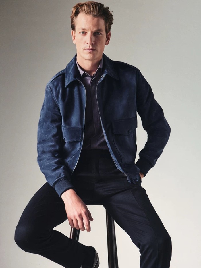 NIGO Berluti Men's Spring, Autumn And Winter Two-Way Zipper Solid Color Lapel Fit Long Sleeve Sheepskin Suede Aviator Jacket Ngvp #nigo9449