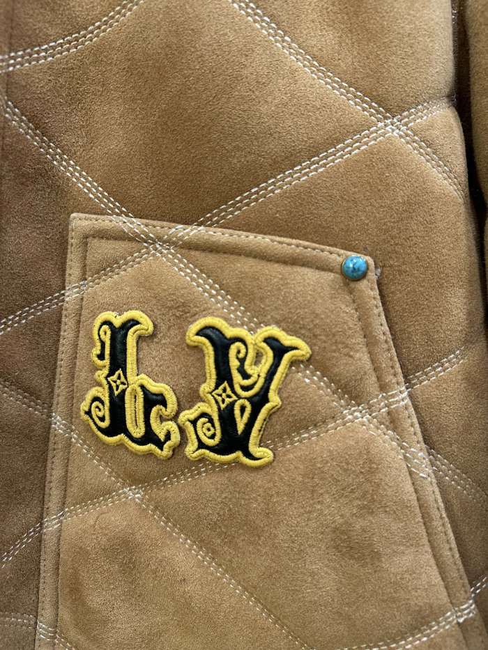NIGO Louis Vuitton Men's Winter Logo Embroidery Wool Lapel Zipper Long Sleeve Jacket #nigo73553
