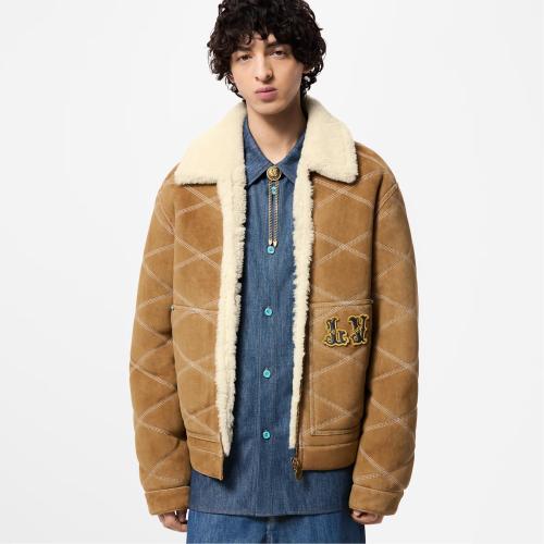 NIGO Louis Vuitton Men's Winter Logo Embroidery Wool Lapel Zipper Long Sleeve Jacket #nigo73553