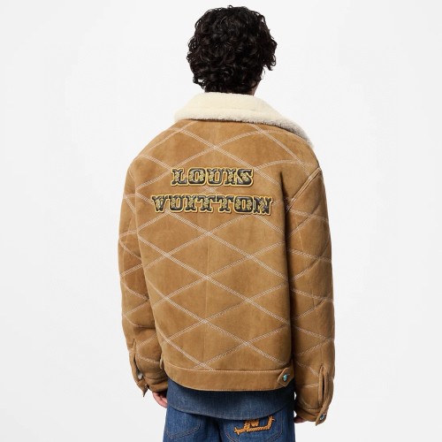 NIGO Louis Vuitton Men's Winter Logo Embroidery Wool Lapel Zipper Long Sleeve Jacket #nigo73553