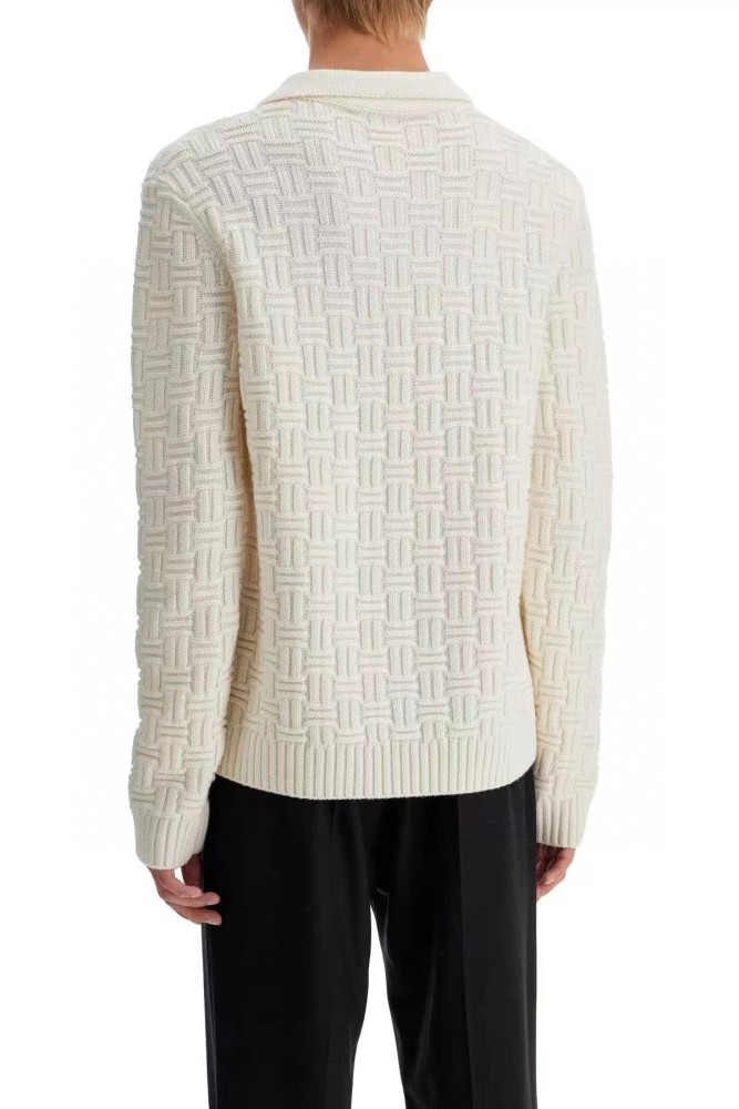 NIGO Casablanca Men's Spring Spring Autumn Beige Cozy Pullover Wool Polo Neck Knit Long Sleeve Sweater #nigo73574