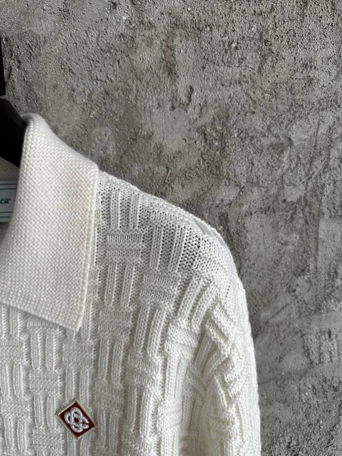 NIGO Casablanca Men's Spring Spring Autumn Beige Cozy Pullover Wool Polo Neck Knit Long Sleeve Sweater #nigo73574