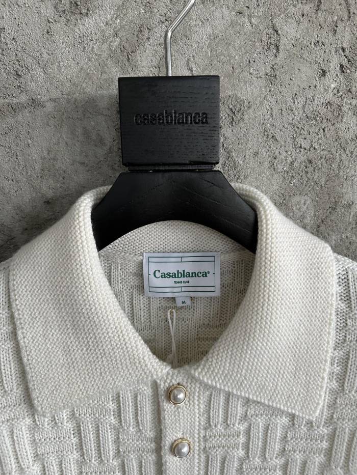 NIGO Casablanca Men's Spring Spring Autumn Beige Cozy Pullover Wool Polo Neck Knit Long Sleeve Sweater #nigo73574