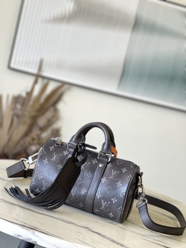 NIGO Louis Vuitton Men's Keepall Bandoulière 25 Classic Old Flower Adjustable Removable Strap Leather Shoulder Crossbody Handbag Bag Bags #nigo73588