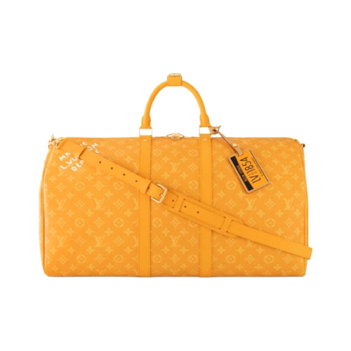 NIGO Louis Vuitton Sac Keepall Bandoulière 55 Women's Detachable Adjustable Shoulder Strap Zipper Closure Canvas with Leather Shoulder Slanting Tote Travel Bag Bags #nigo73593