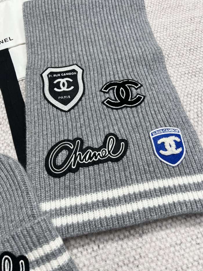 NIGO Chanel Women's Winter Graffiti Pattern Letter Print Solid Color Wool Hat Scarf Cap #nigo73621
