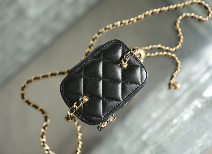 CHANEL Square Single Cosmetic Bag With Mirror Chain Bags #nigo56496